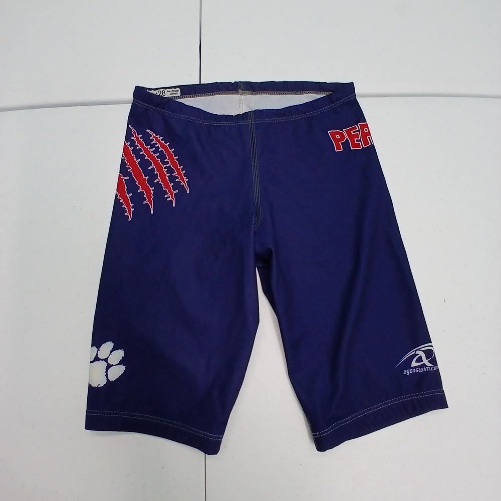 Agon Swim Jammers 28 Purple Claw Mark Paw Print Athletic Competitive Training